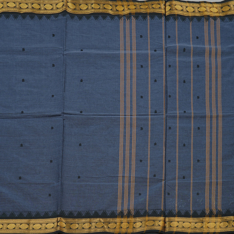 Hayagrivas Handloom Pure Cotton Saree in Classic Dark Grey KBE78D5-20