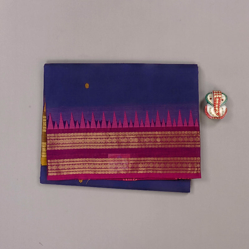 Hayagrivas Handloom Pure Cotton Saree in Dramatic Blue  KBE78D5-21