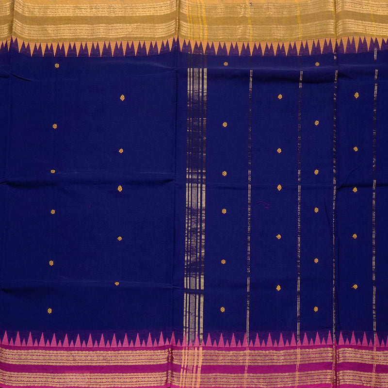 Hayagrivas Handloom Pure Cotton Saree in Dramatic Blue  KBE78D5-21