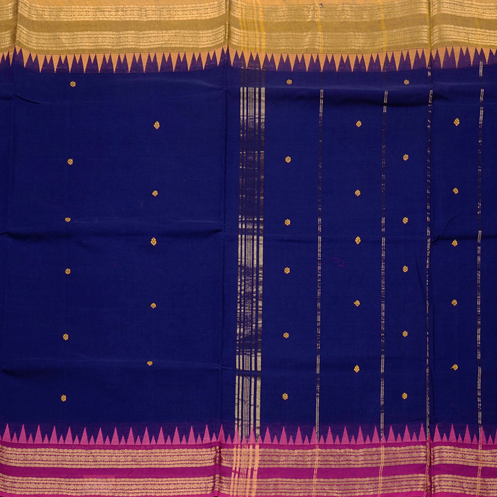 Hayagrivas Handloom Pure Cotton Saree in Dramatic Blue  KBE78D5-21