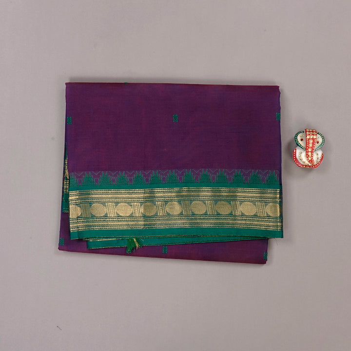 Hayagrivas Handloom Pure Cotton Saree in Royal Purple KBE78D5-3