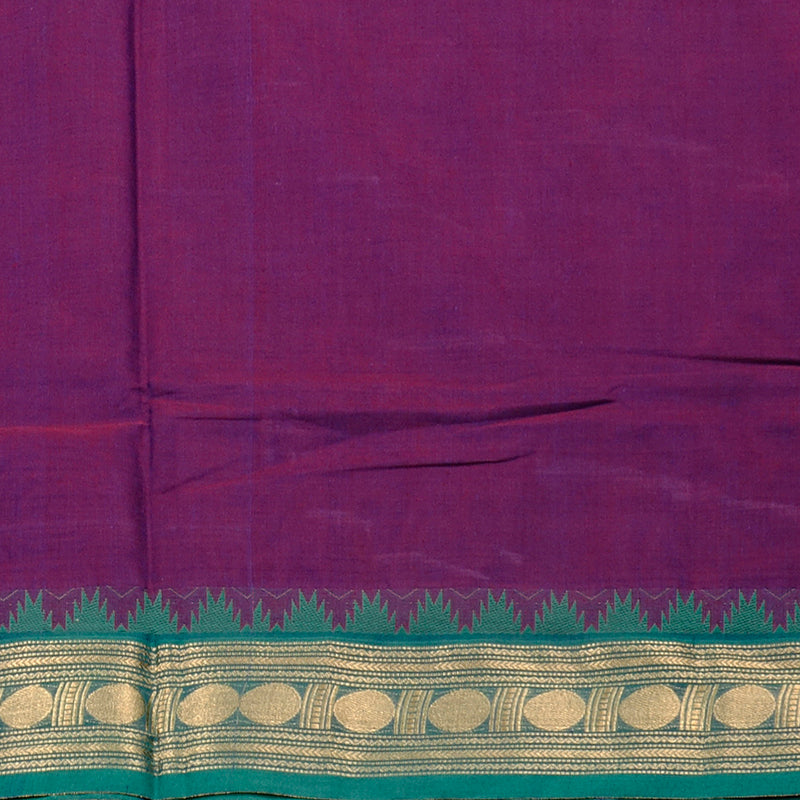 Hayagrivas Handloom Pure Cotton Saree in Royal Purple KBE78D5-3