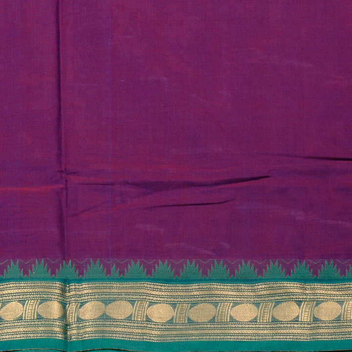 Hayagrivas Handloom Pure Cotton Saree in Royal Purple KBE78D5-3