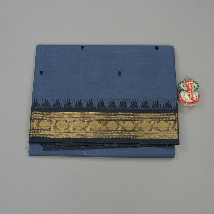 Hayagrivas Handloom Pure Cotton Saree in Graceful Dark Grey KBE78D5-5