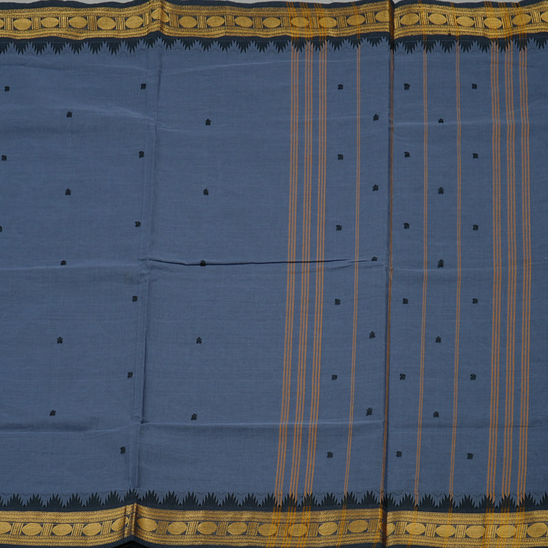 Hayagrivas Handloom Pure Cotton Saree in Graceful Dark Grey KBE78D5-5