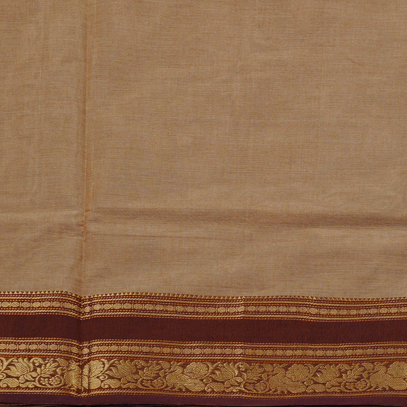 Hayagrivas Handloom Pure Cotton Saree in Subtle Sandal KBE78D5-8