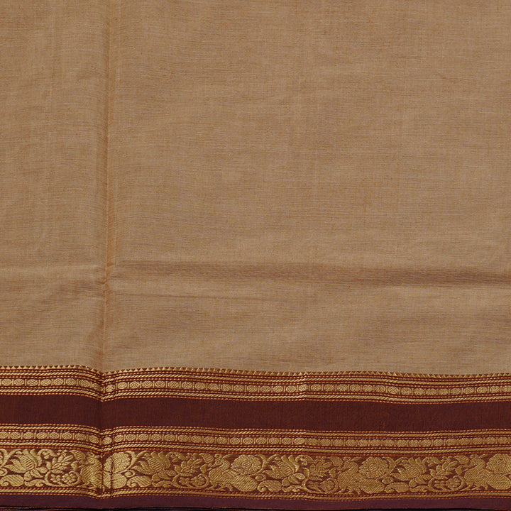 Hayagrivas Handloom Pure Cotton Saree in Subtle Sandal KBE78D5-8