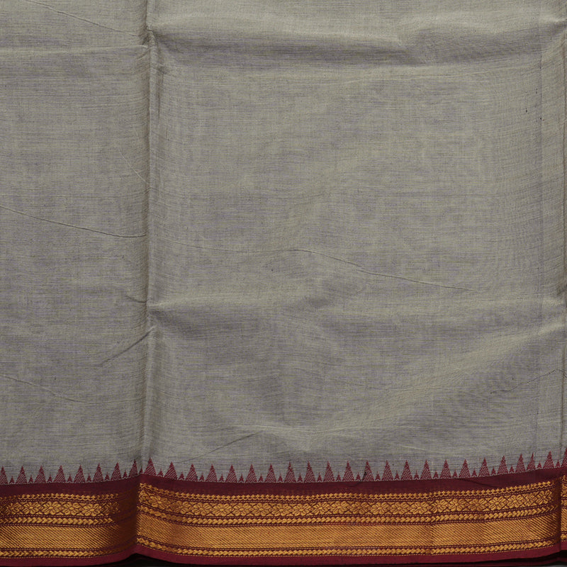 Hayagrivas Handloom Pure Cotton Saree in Dreamy Ash Grey KBE78D6-10