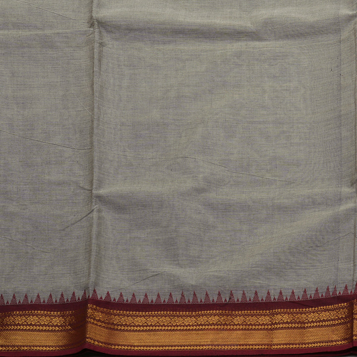 Hayagrivas Handloom Pure Cotton Saree in Dreamy Ash Grey KBE78D6-10