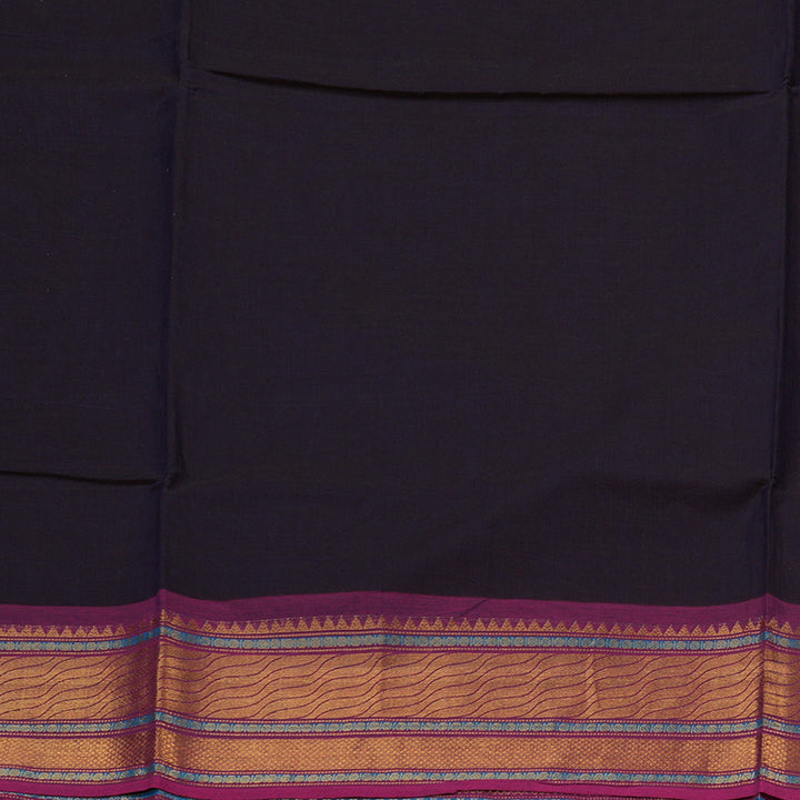 Hayagrivas Handloom Pure Cotton Saree in Opulent Dark Brown KBE78D6-14