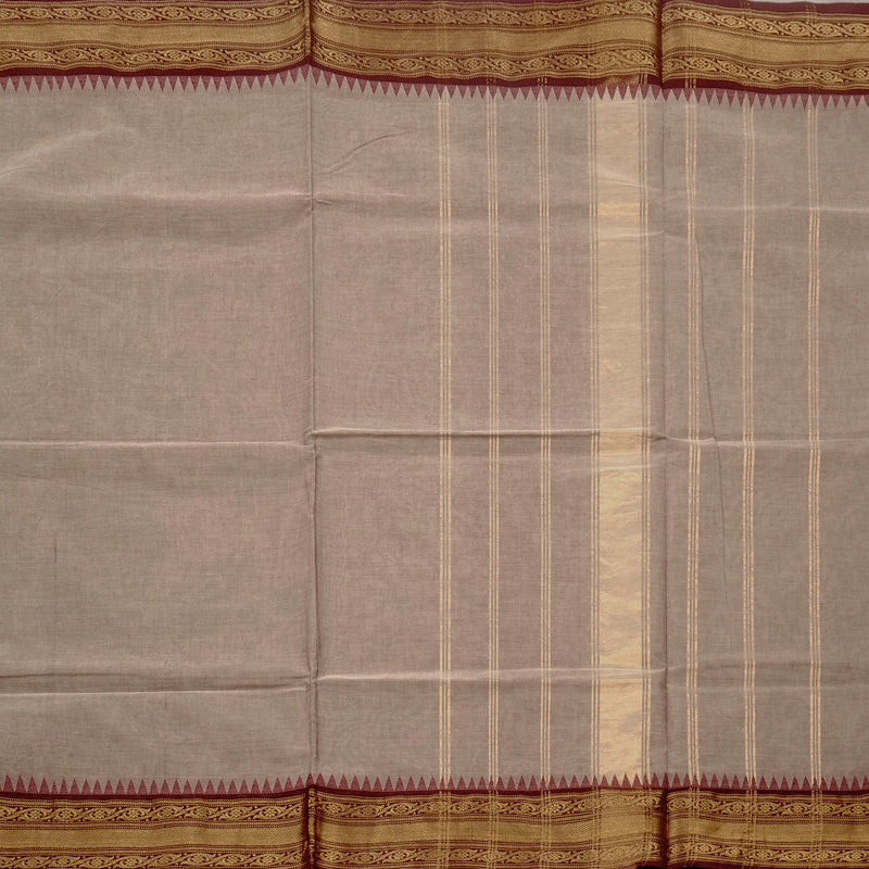 Hayagrivas Handloom Pure Cotton Saree in Subtle Ash Grey KBE78D6-2