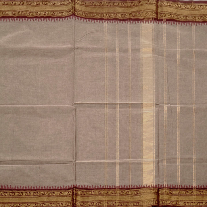 Hayagrivas Handloom Pure Cotton Saree in Subtle Ash Grey KBE78D6-2