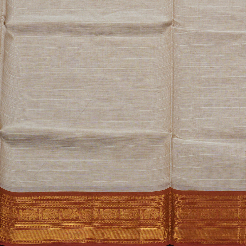 Hayagrivas Handloom Pure Cotton Saree in Serene Beige KBE78D6-3