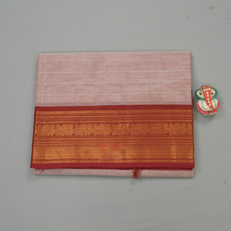 Hayagrivas Handloom Pure Cotton Saree in Elegant Onion Pink KBE78D6-6