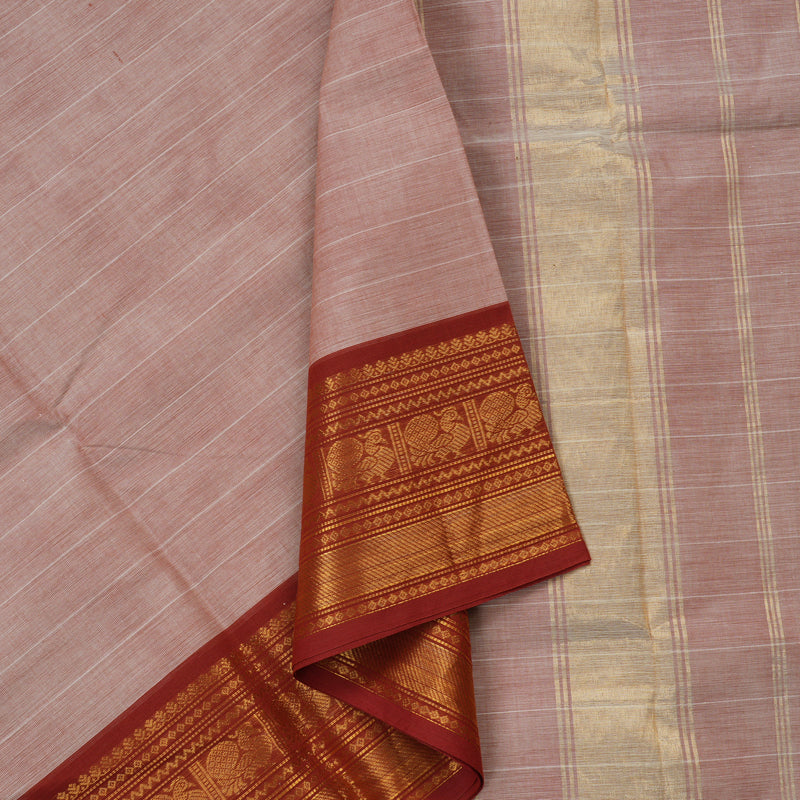 Hayagrivas Handloom Pure Cotton Saree in Elegant Onion Pink KBE78D6-6