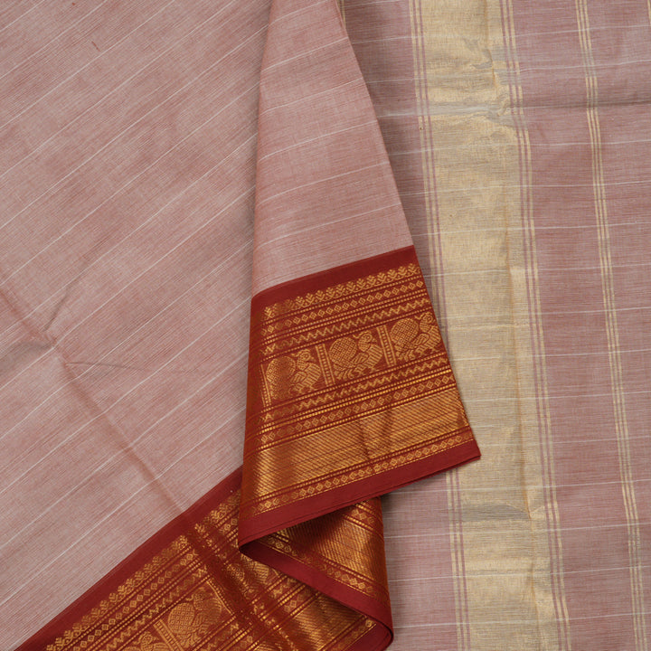 Hayagrivas Handloom Pure Cotton Saree in Elegant Onion Pink KBE78D6-6