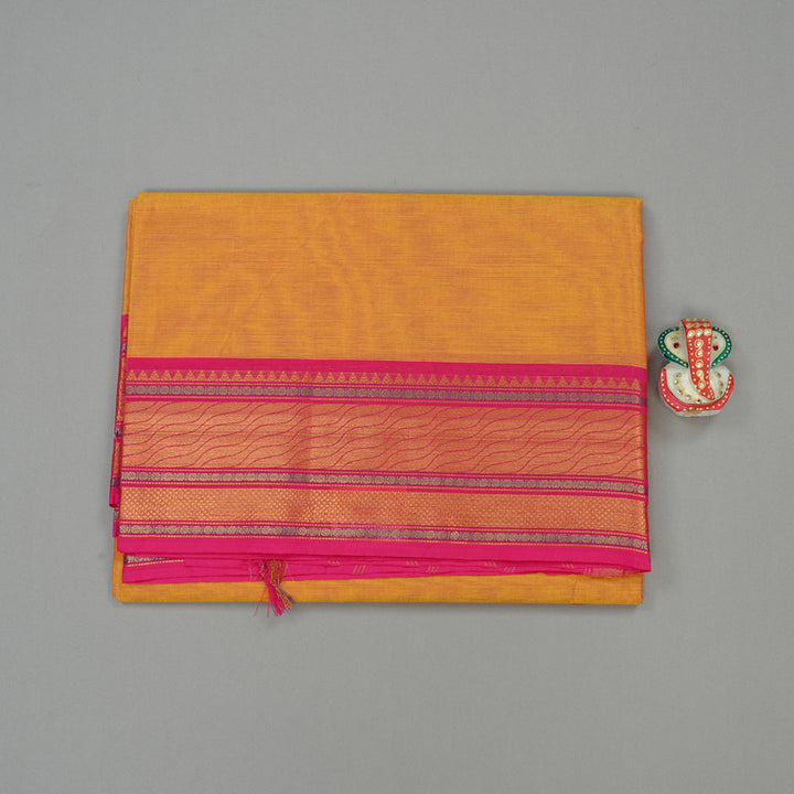 Hayagrivas Handloom Pure Cotton Saree in Striking Honey Mustard KBE78D6-7