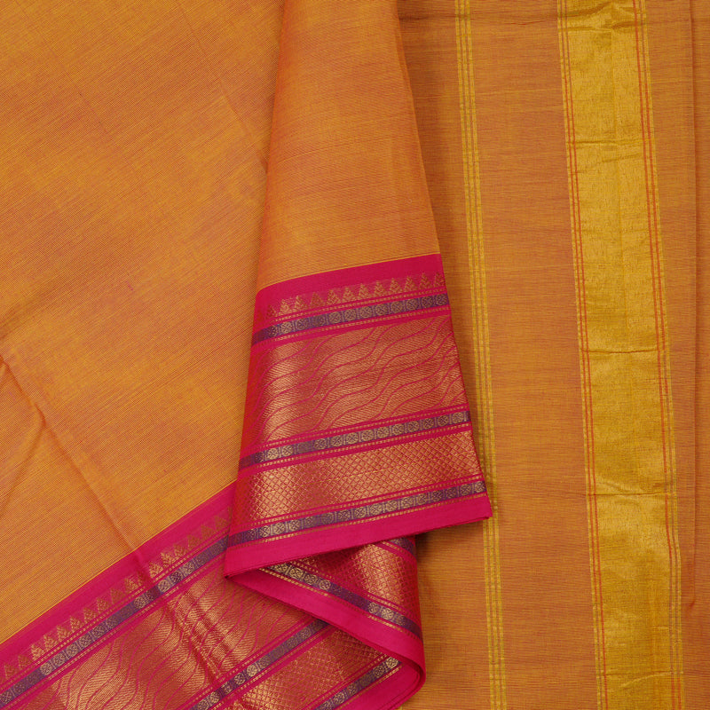 Hayagrivas Handloom Pure Cotton Saree in Striking Honey Mustard KBE78D6-7