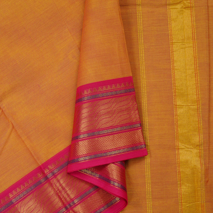 Hayagrivas Handloom Pure Cotton Saree in Striking Honey Mustard KBE78D6-7