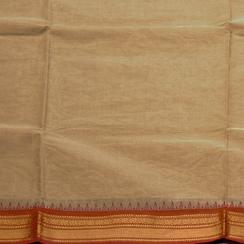 Hayagrivas Handloom Pure Cotton Saree in Understated Sandal KBE78D6-9