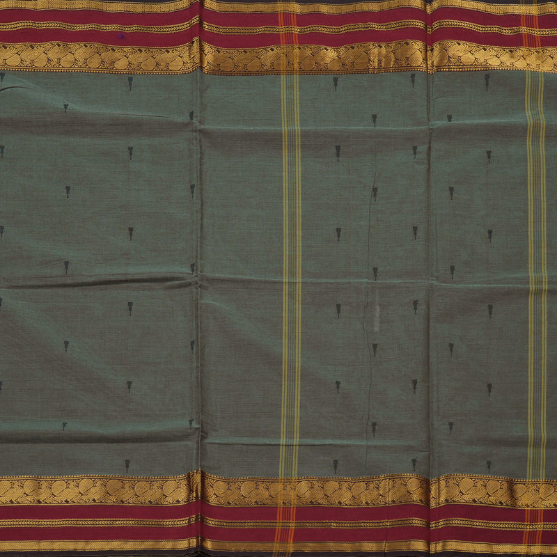Hayagrivas Handloom Pure Cotton Saree in Classic Grey KBE78D7-10
