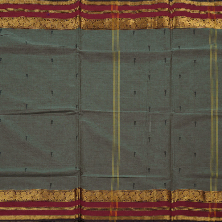 Hayagrivas Handloom Pure Cotton Saree in Classic Grey KBE78D7-10