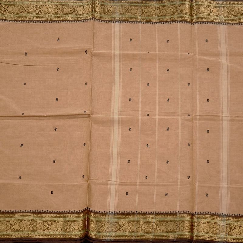 Hayagrivas Handloom Pure Cotton Saree in Poised Sandal KBE78D7-12