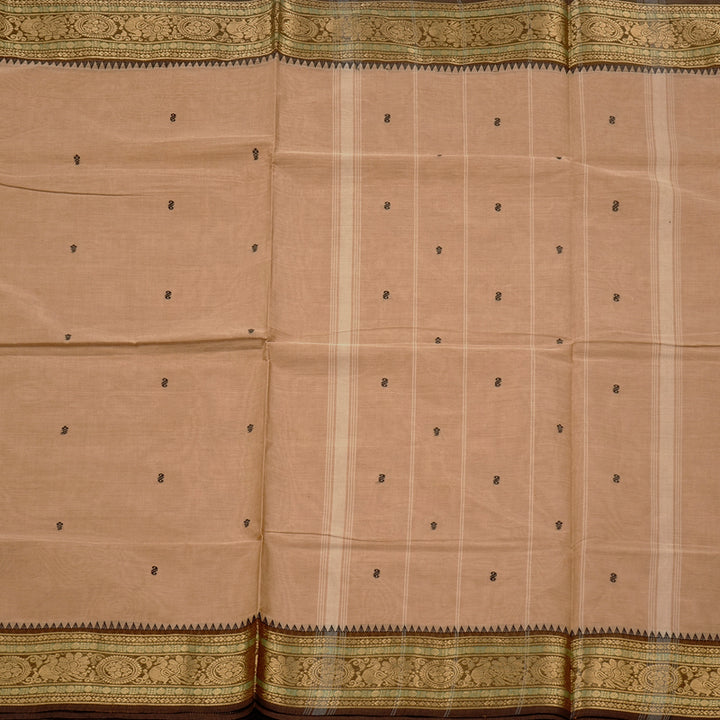 Hayagrivas Handloom Pure Cotton Saree in Poised Sandal KBE78D7-12