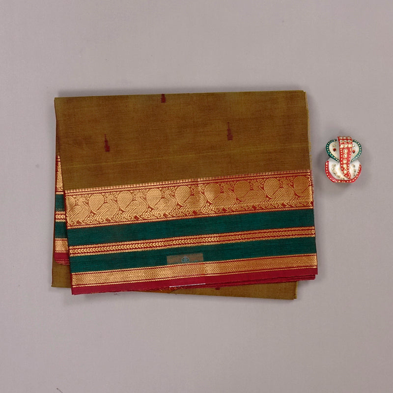 Hayagrivas Handloom Pure Cotton Saree in Beautiful Honey Mustard KBE78D7-2
