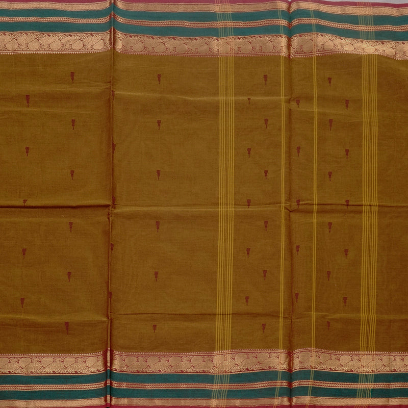 Hayagrivas Handloom Pure Cotton Saree in Beautiful Honey Mustard KBE78D7-2