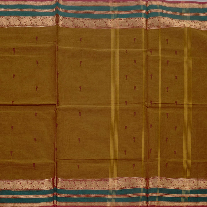 Hayagrivas Handloom Pure Cotton Saree in Beautiful Honey Mustard KBE78D7-2