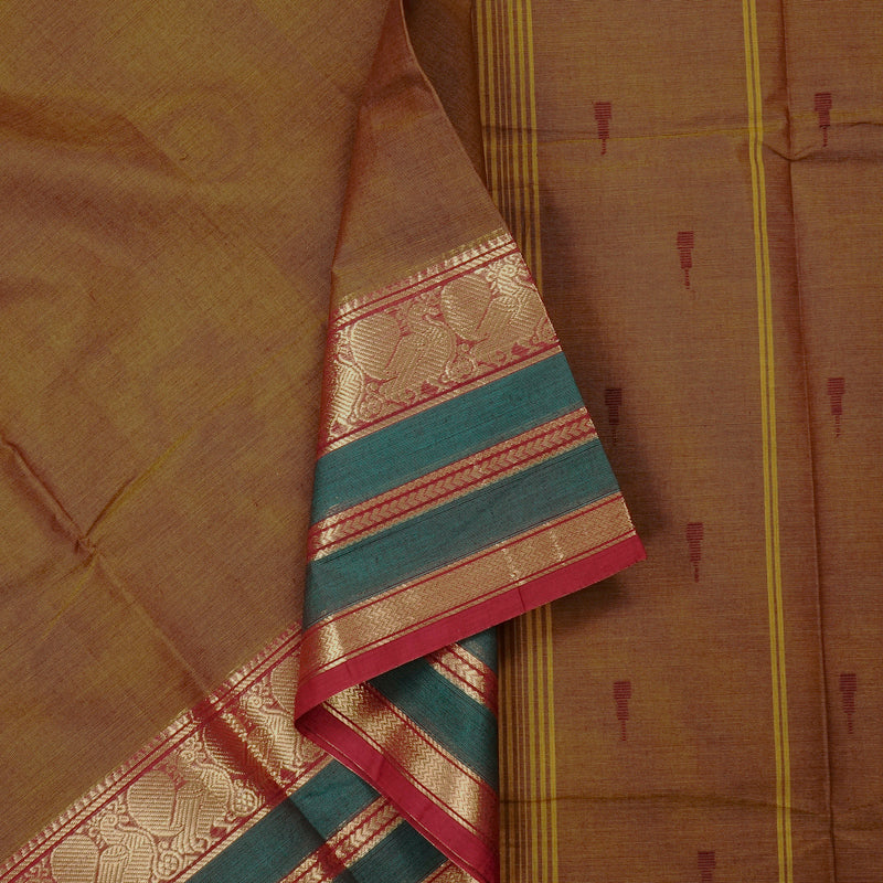 Hayagrivas Handloom Pure Cotton Saree in Beautiful Honey Mustard KBE78D7-2