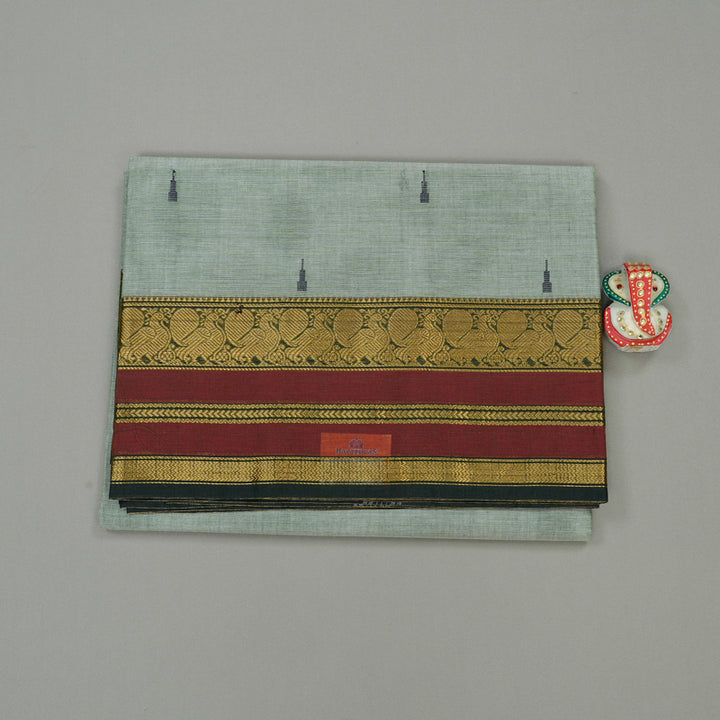 Hayagrivas Handloom Pure Cotton Saree in Lively Sea Green KBE78D7-6