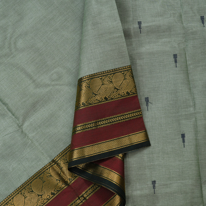 Hayagrivas Handloom Pure Cotton Saree in Lively Sea Green KBE78D7-6