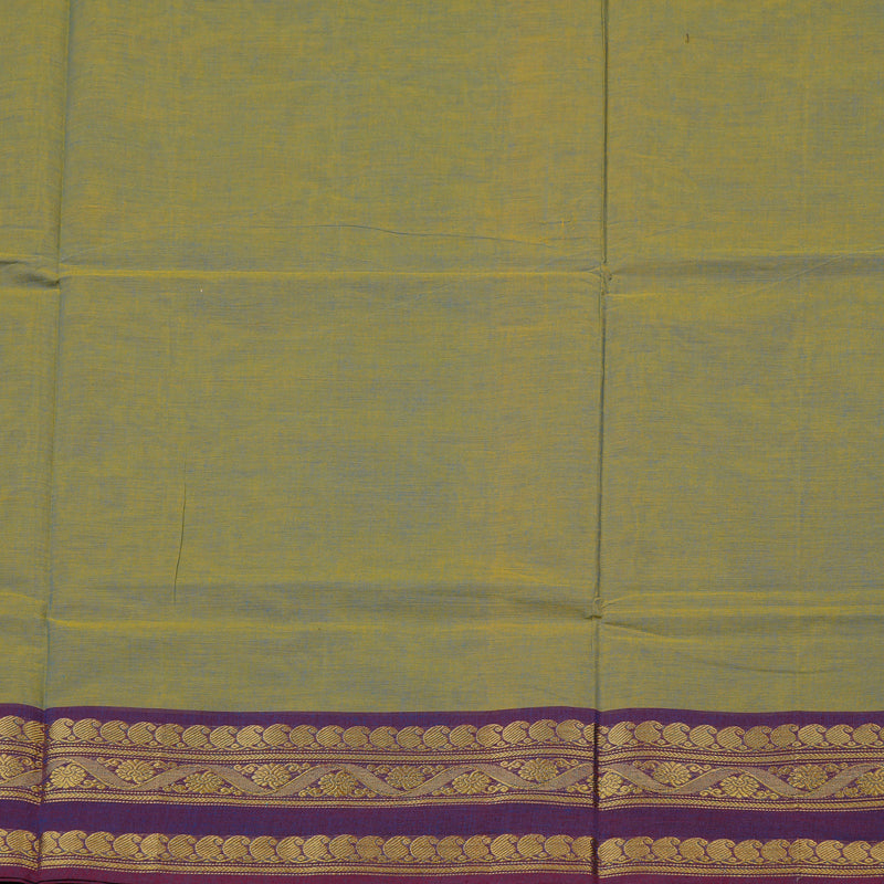 Hayagrivas Handloom Pure Cotton Saree in Radiant Dual Tone (Yellow with Sea Blue) KBE78D7-8
