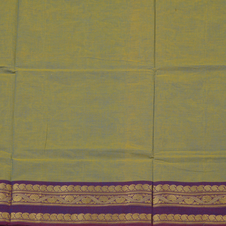 Hayagrivas Handloom Pure Cotton Saree in Radiant Dual Tone (Yellow with Sea Blue) KBE78D7-8