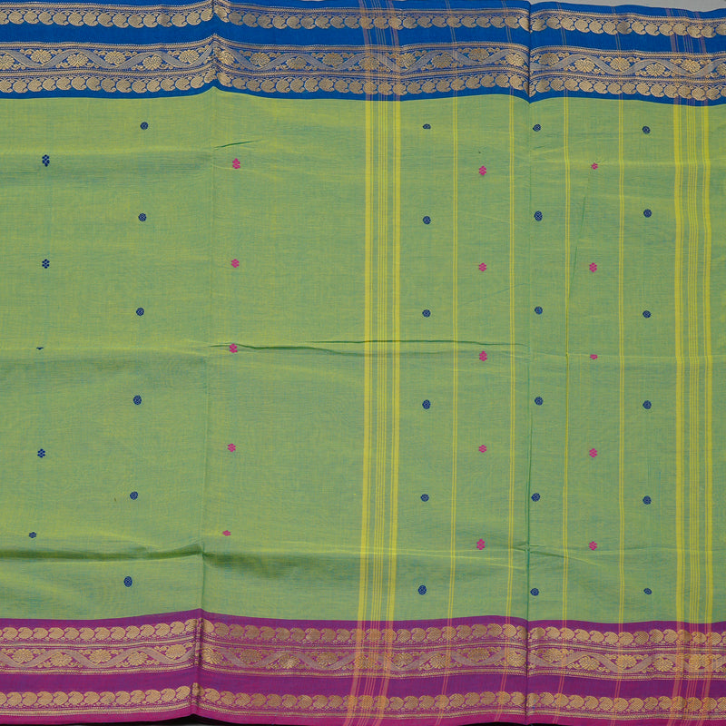 Hayagrivas Handloom Pure Cotton Saree in Eye-catching Sea Green KBE78D7-9