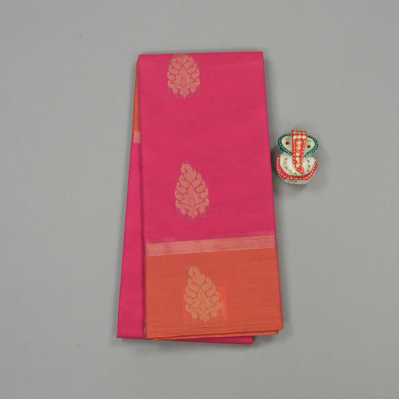 Hayagrivas Handloom Pure Cotton Saree in Gorgeous Pink KBE78D9-10