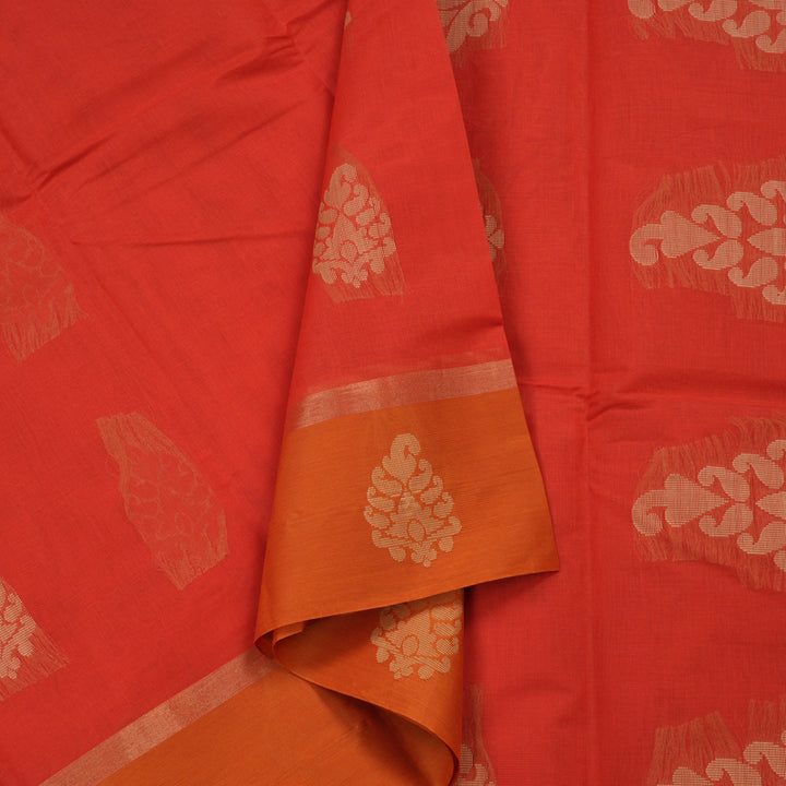 Hayagrivas Handloom Pure Cotton Saree in Royal Red KBE78D9-12