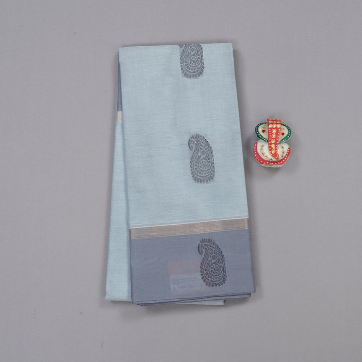 Hayagrivas Handloom Pure Cotton Saree in Graceful Silver Grey KBE78D9-22