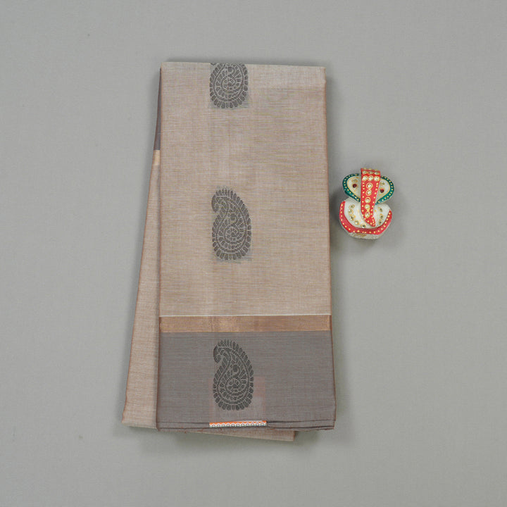 Hayagrivas Handloom Pure Cotton Saree in Elegant Beige KBE78D9-5