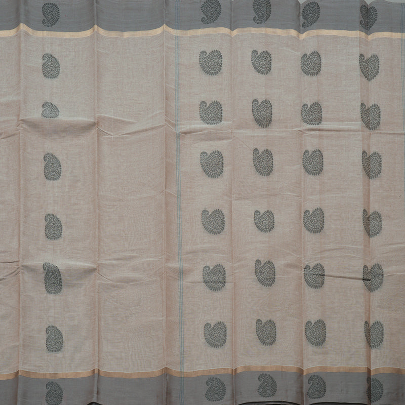 Hayagrivas Handloom Pure Cotton Saree in Elegant Beige KBE78D9-5