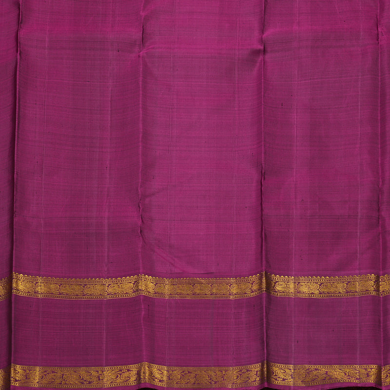 Hayagrivas Handloom Bottle Green Kanjivaram Silk Saree with Wine Purple Border KBE790H2-1