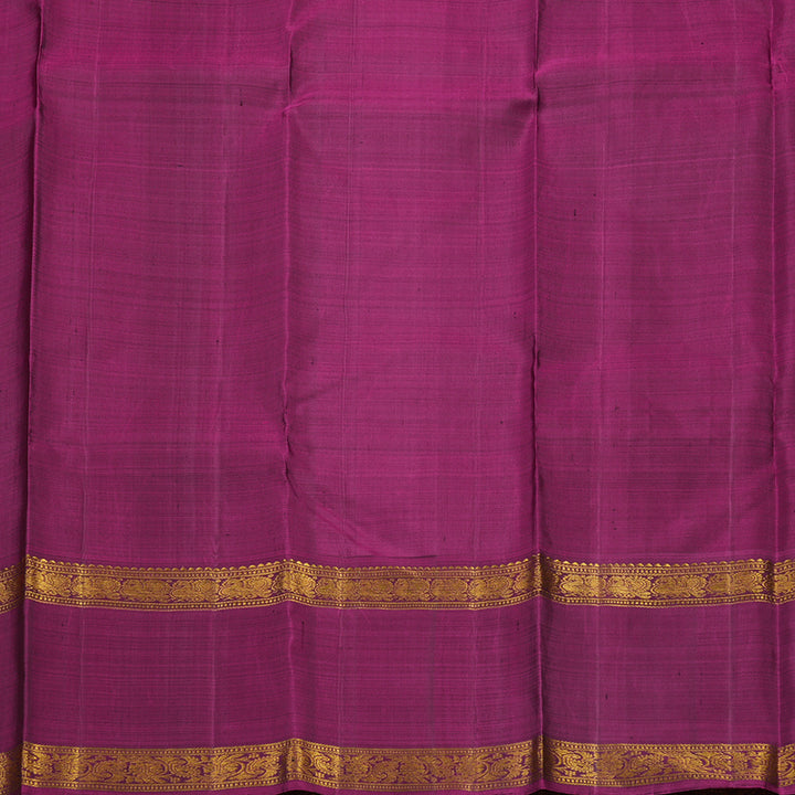 Hayagrivas Handloom Bottle Green Kanjivaram Silk Saree with Wine Purple Border KBE790H2-1