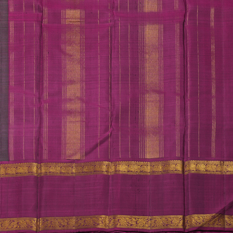 Hayagrivas Handloom Bottle Green Kanjivaram Silk Saree with Wine Purple Border KBE790H2-1