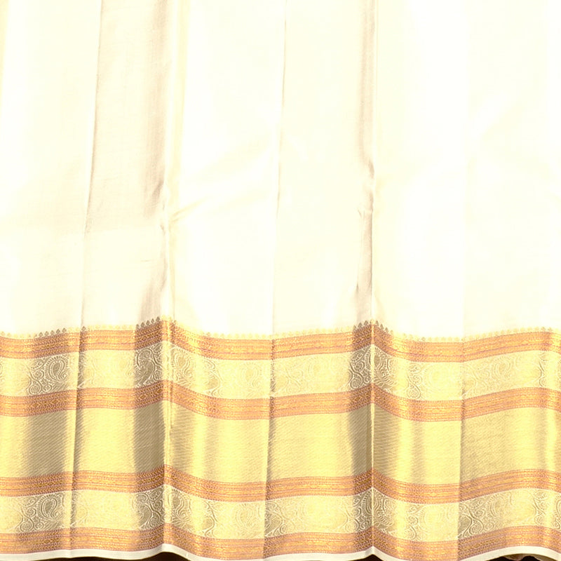 Hayagrivas Handloom Kanjivaram Silk Saree in Rani Pink with Ivory contrast Blouse & Pallu KBE792H10-1