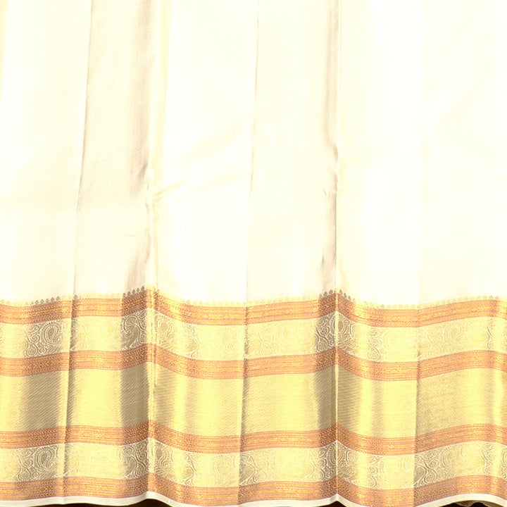 Hayagrivas Handloom Kanjivaram Silk Saree in Rani Pink with Ivory contrast Blouse & Pallu KBE792H10-1