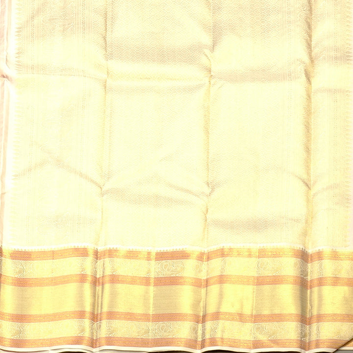 Hayagrivas Handloom Kanjivaram Silk Saree in Rani Pink with Ivory contrast Blouse & Pallu KBE792H10-1