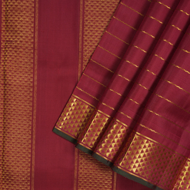 Hayagrivas Maroon Pure Ten Yards Silk Madisar KBE793H12-1