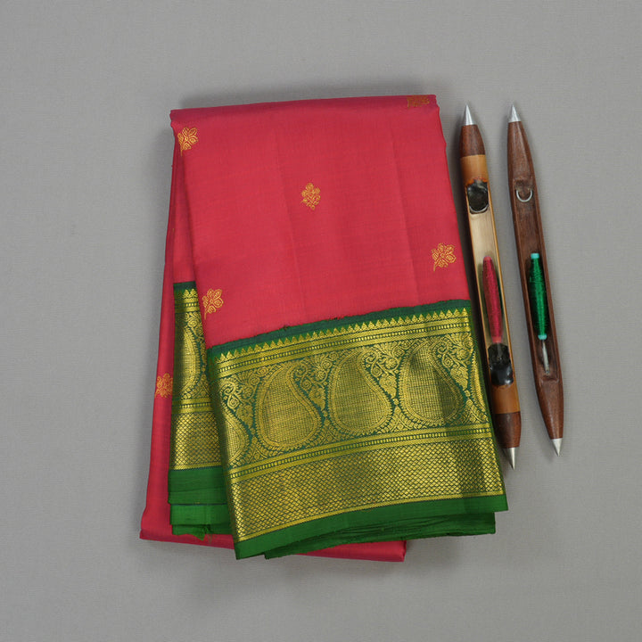 Hayagrivas Handloom Pure Kanjivaram Silk Saree in Majestic Red KBE793H4-2